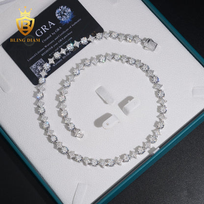 8mm Star Shape 925 Silver moissanite tennis chain