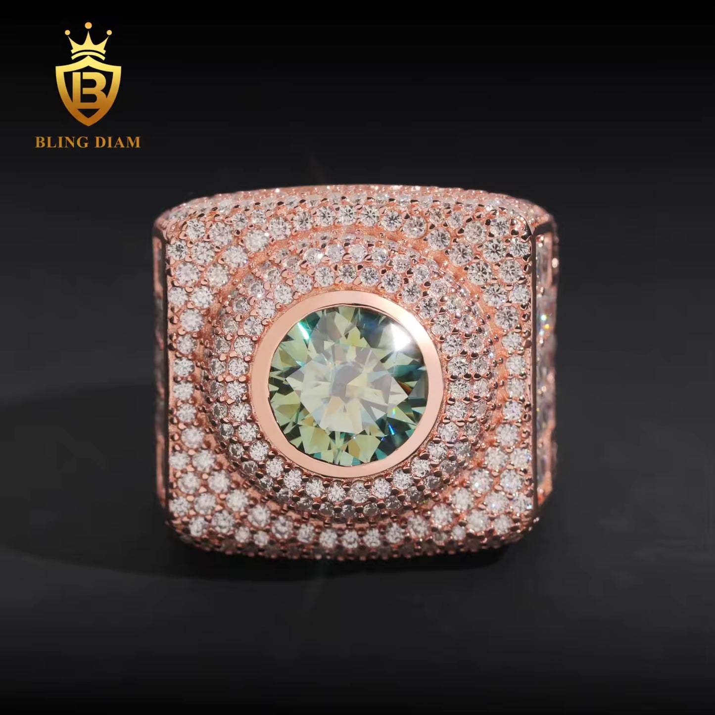 Square moissanite ring