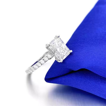 Radiant Cut VVS Moissanite Engagement Ring | Available in 10K, 14K, 18K White Gold