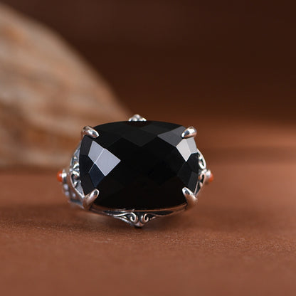 Black Agate Ring