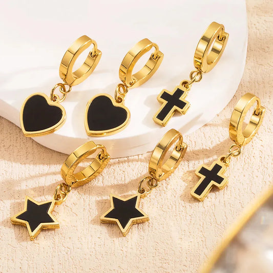 Huggie Hoop Drop Earrings