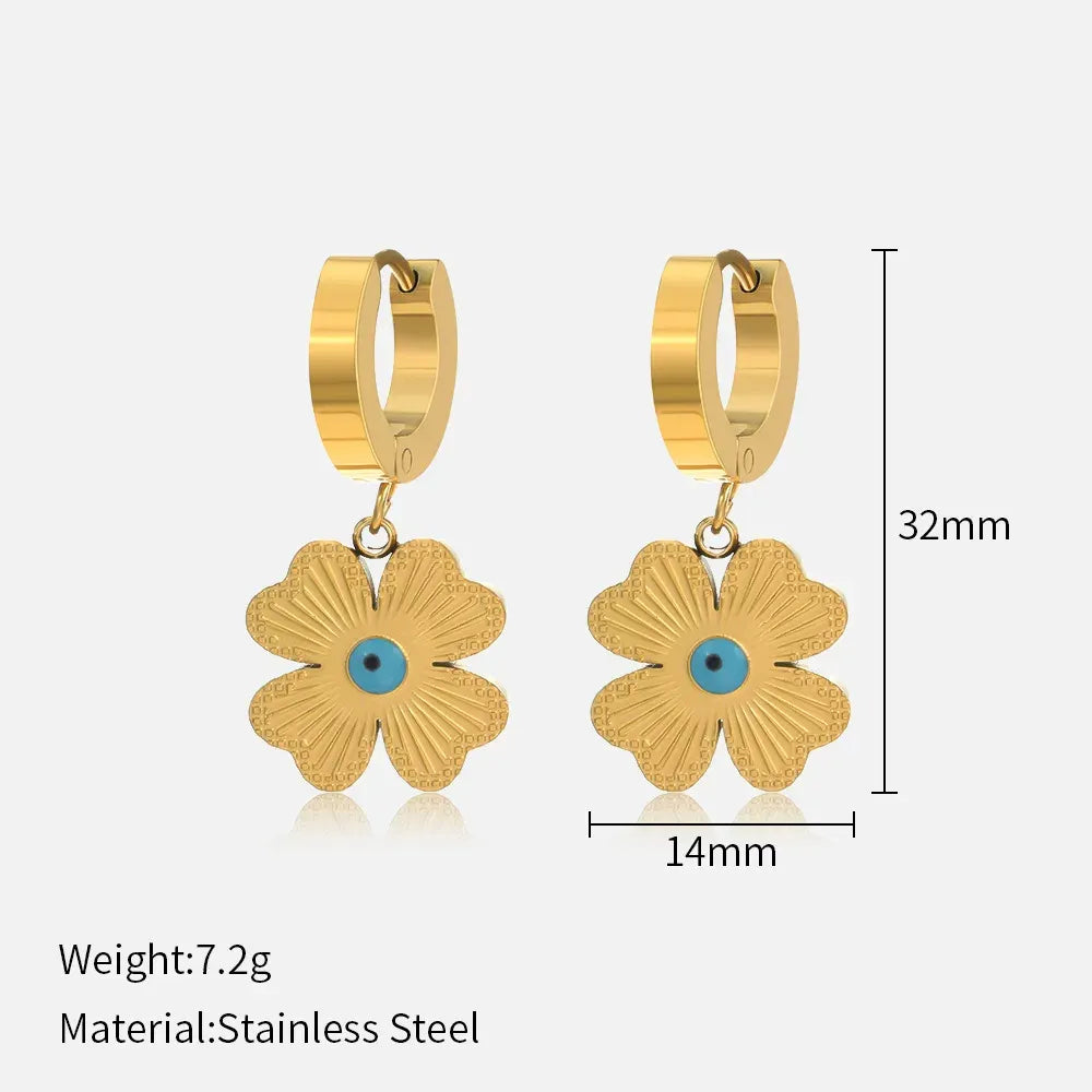 Flower Heart Star Drop Earrings
