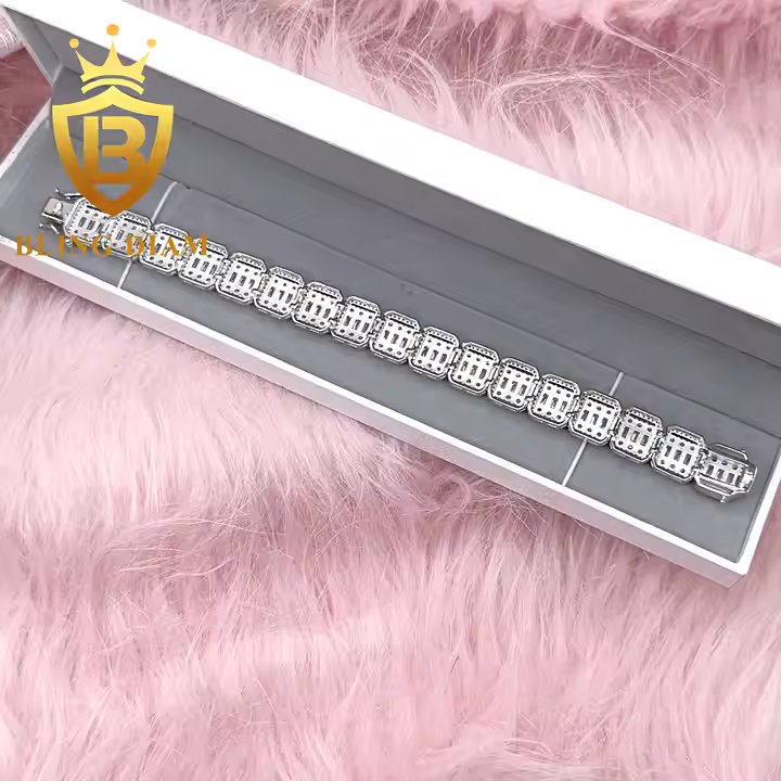 Wide Baguette Cuban Bracelet