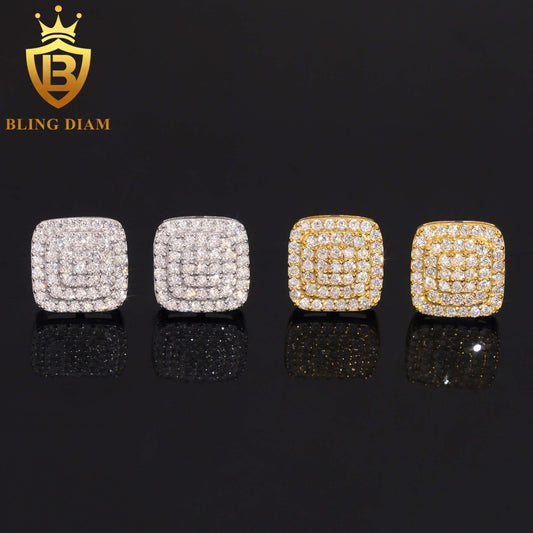3-Row Moissanite Stud Earrings