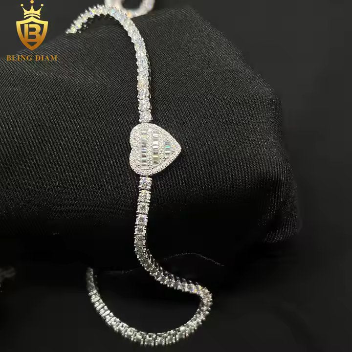 Triple Heart Tennis Necklace