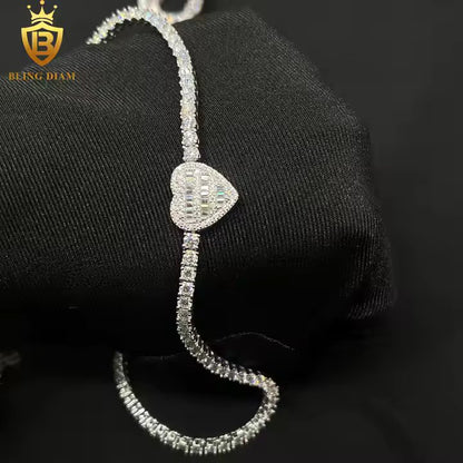 Triple Heart Tennis Necklace
