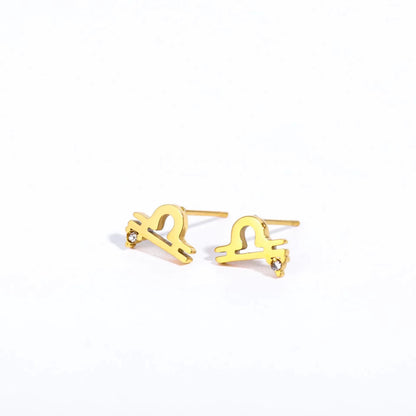 12 Constellations Geometric Stud Earrings