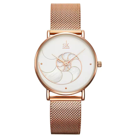 Rose Gold Seashell Watch