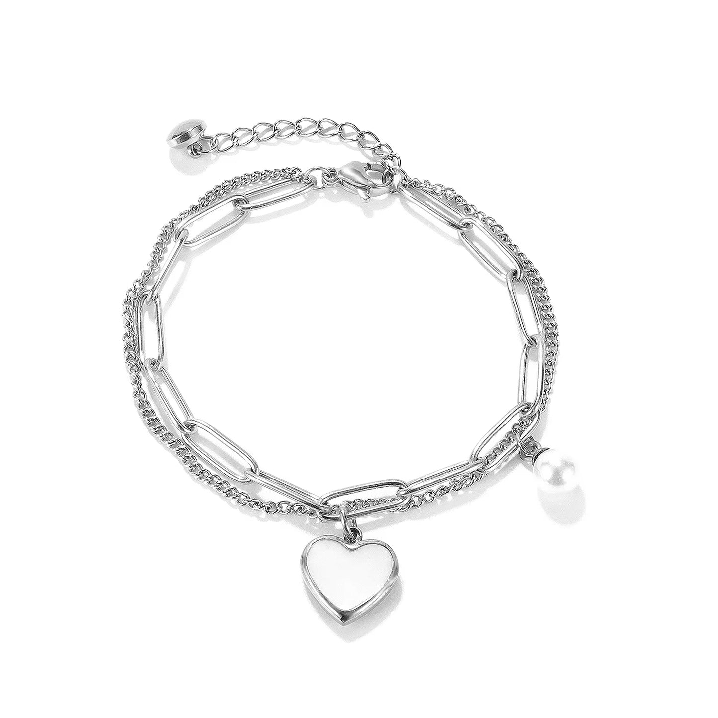 Shell Heart Shape Pearl Charm Bracelets