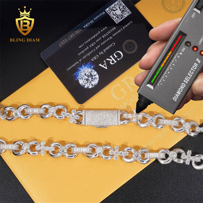 925 Sterling Silver 13mm moissanite chain