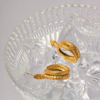 Gold Snake Earrings