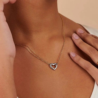 Two-Tone Heart Necklace
