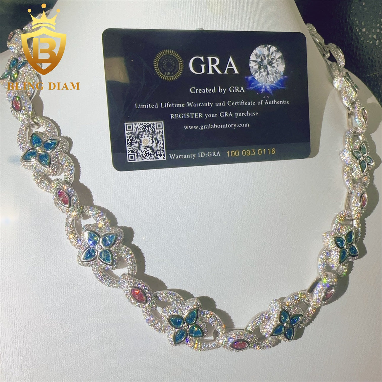 Miossanite 20mm Sterling Silver 925 Miami Cuban Link Chain