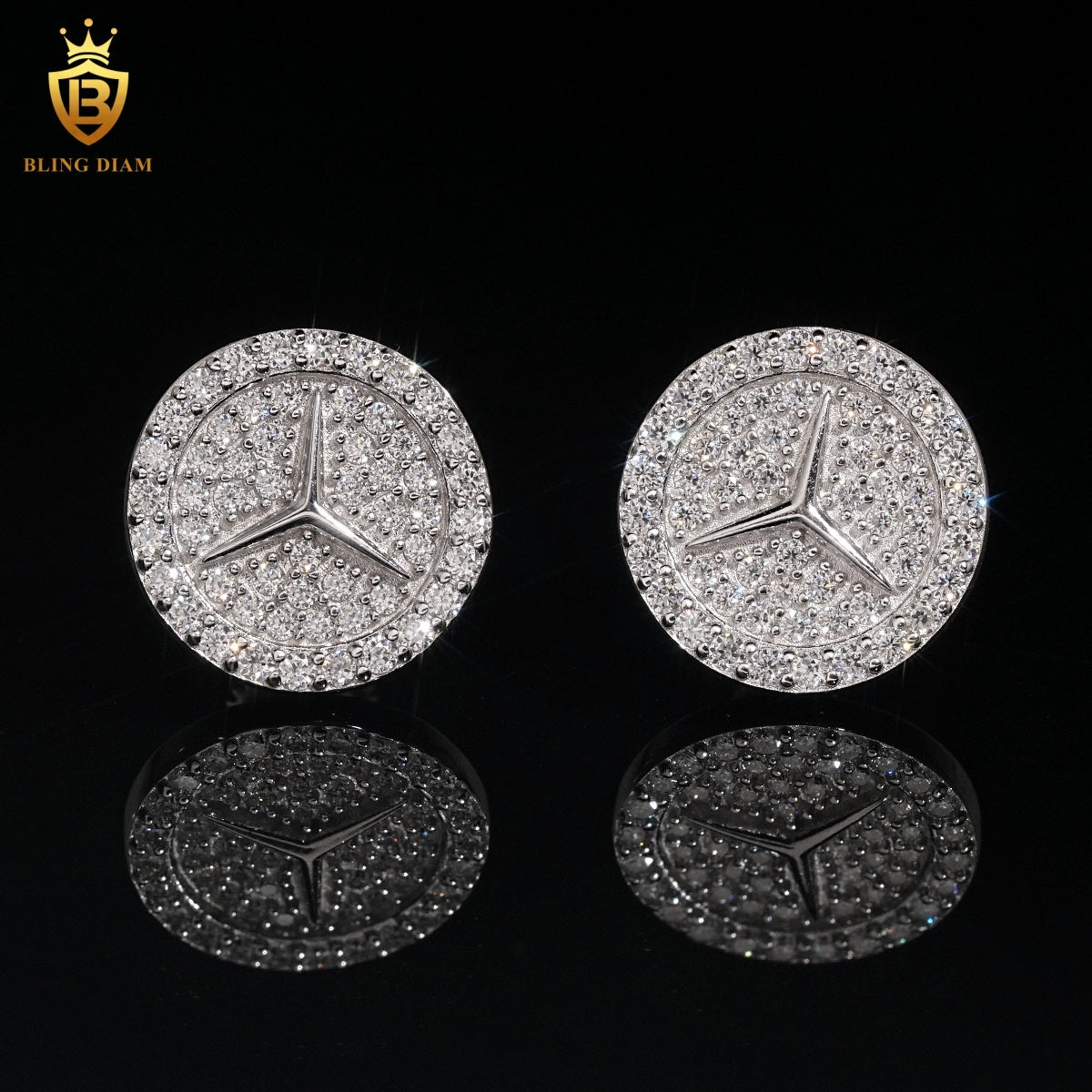VVS1 Iced-Out Moissanite Stud Earrings