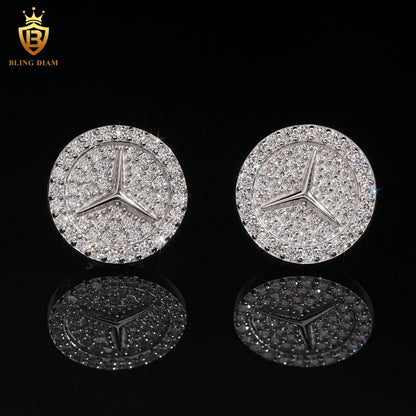 VVS1 Iced-Out Moissanite Stud Earrings