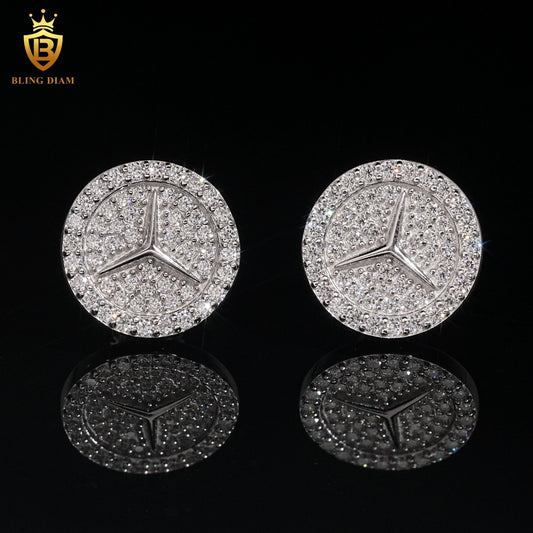 VVS1 Iced-Out Moissanite Stud Earrings