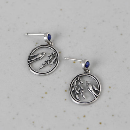 Swallow Leaves Lapis Lazuli Earrings