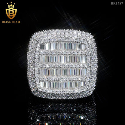 Baguette-cut moissanite ring