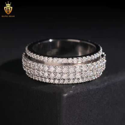 Rotating moissanite ring