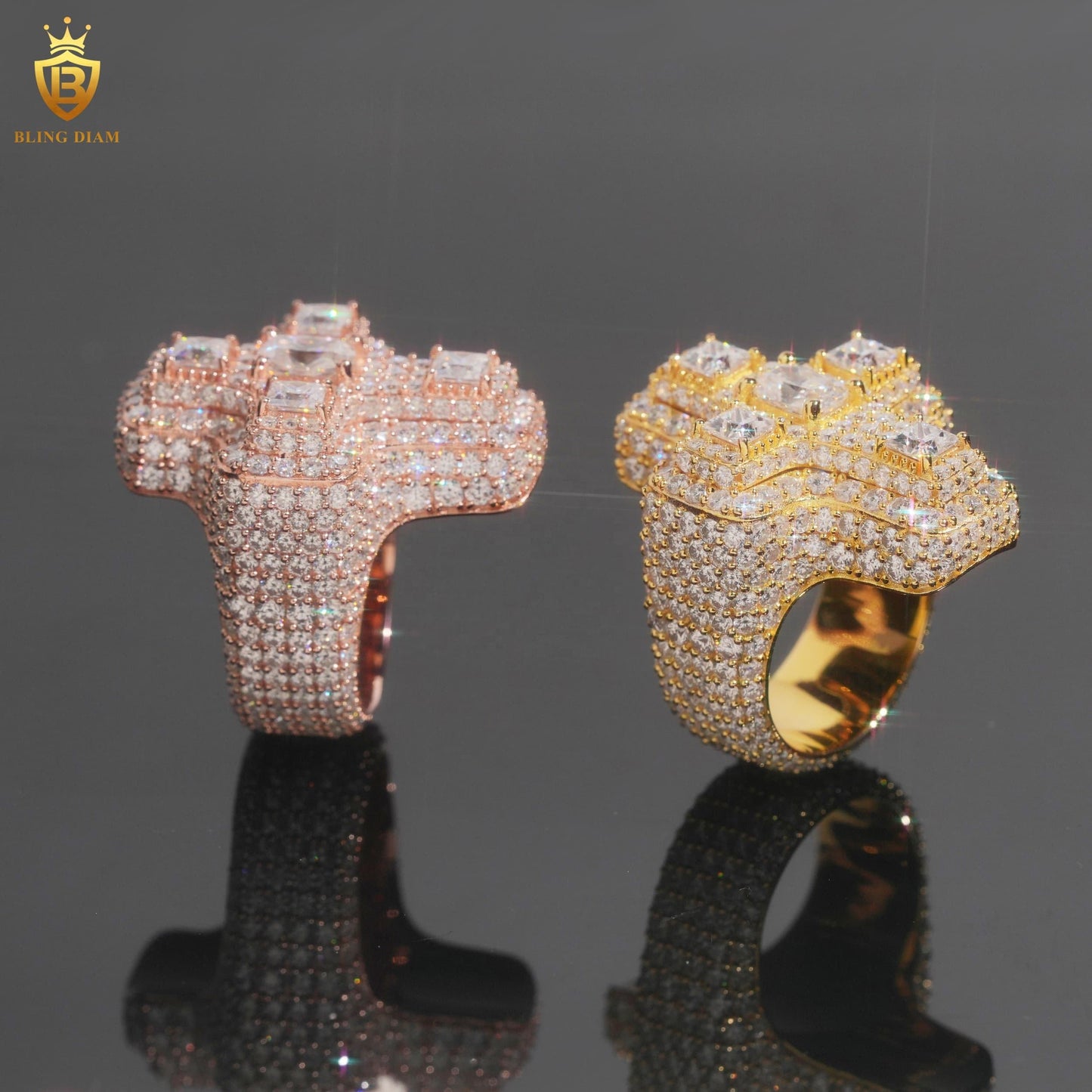 Iced-out cross ring