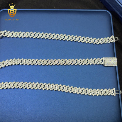 10mm 925 Sterling Silver Vvs Moissanite Chain