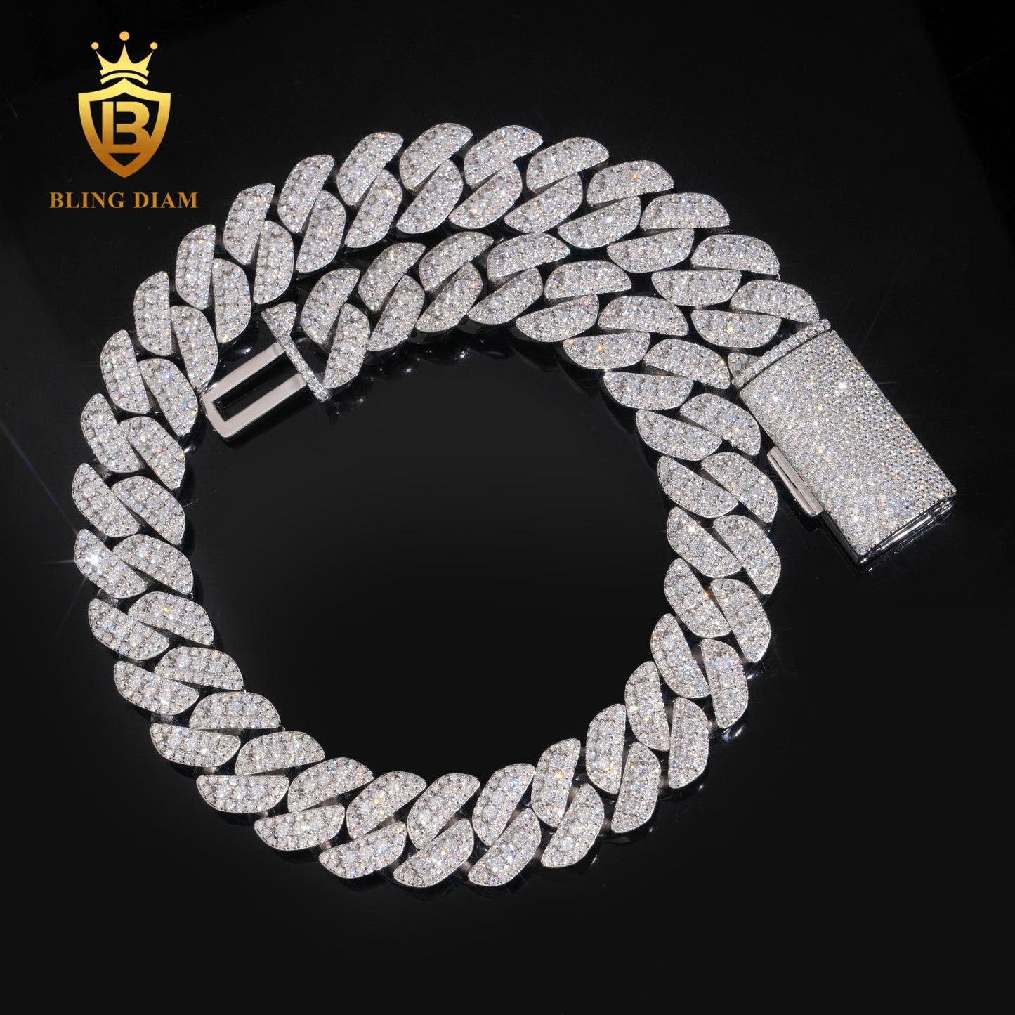 18mm VVS1 Moissanite 925 Silver chain