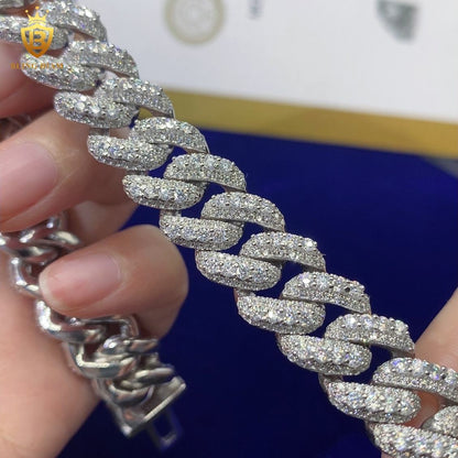 925 Silver 13MM Moissanite Cuban Chain