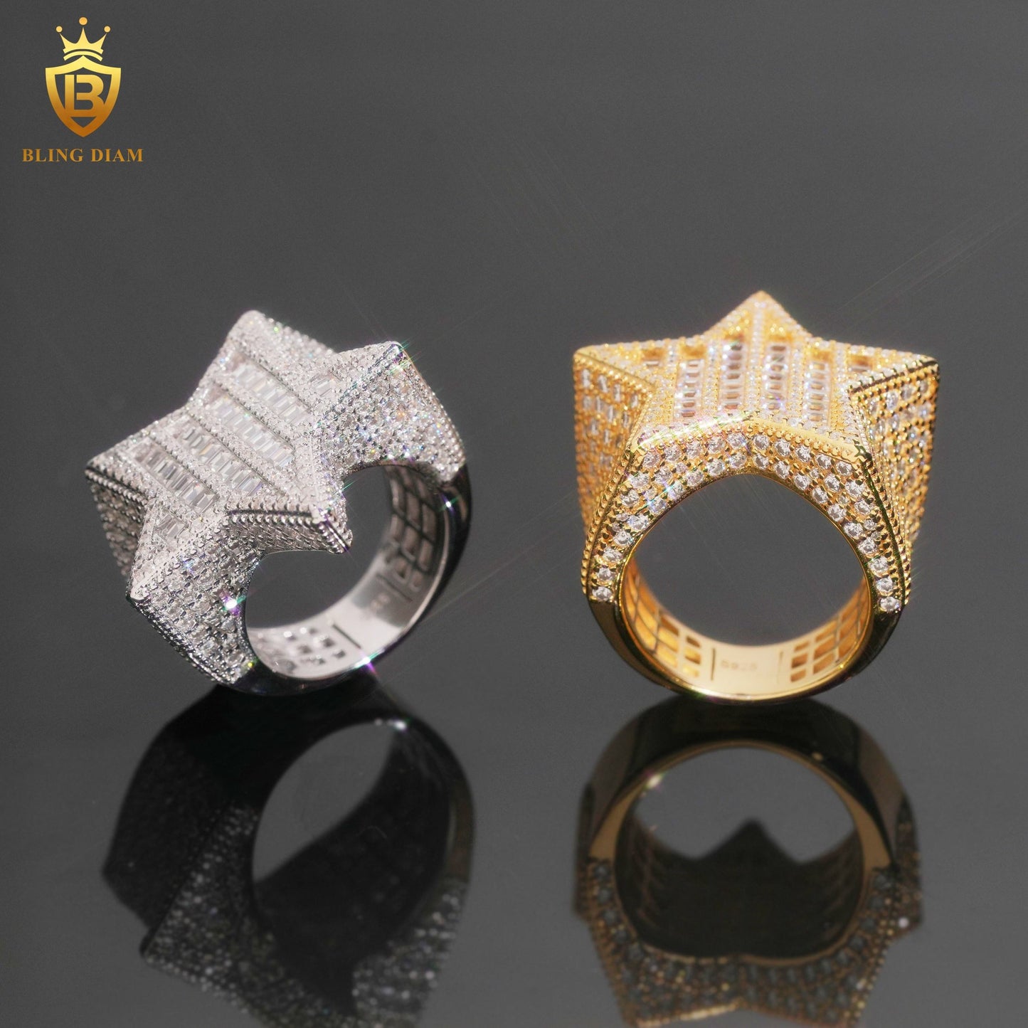 Custom star baguette ring