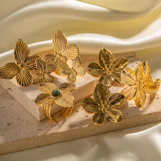 Gold-plated Flower Ring