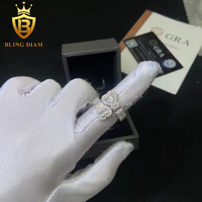 Heart-design iced-out ring