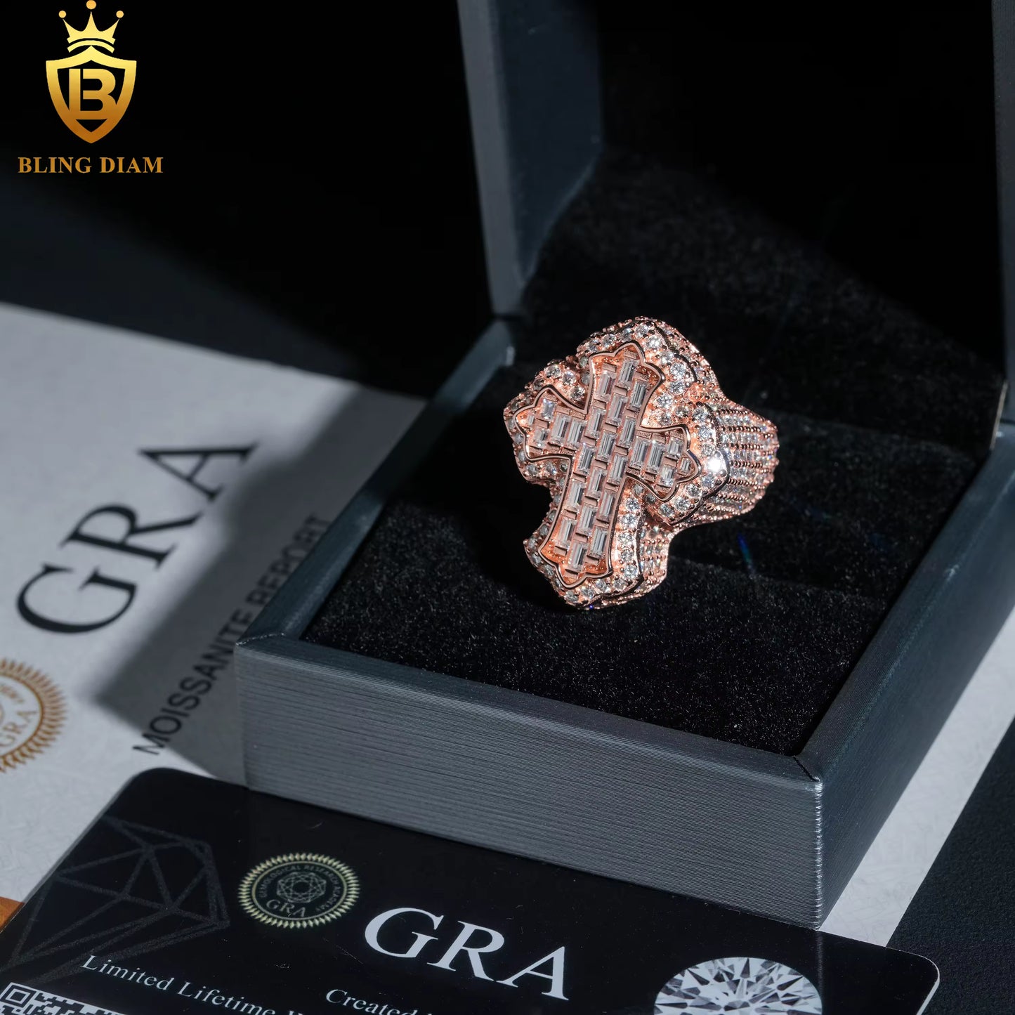 Fully Iced Out Cross Ring