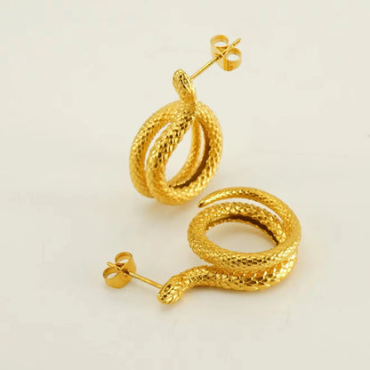 Gold Snake Earrings