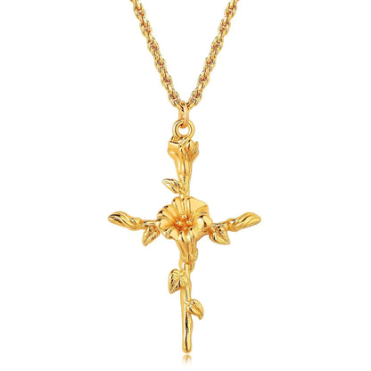 Floral Cross Pendant
