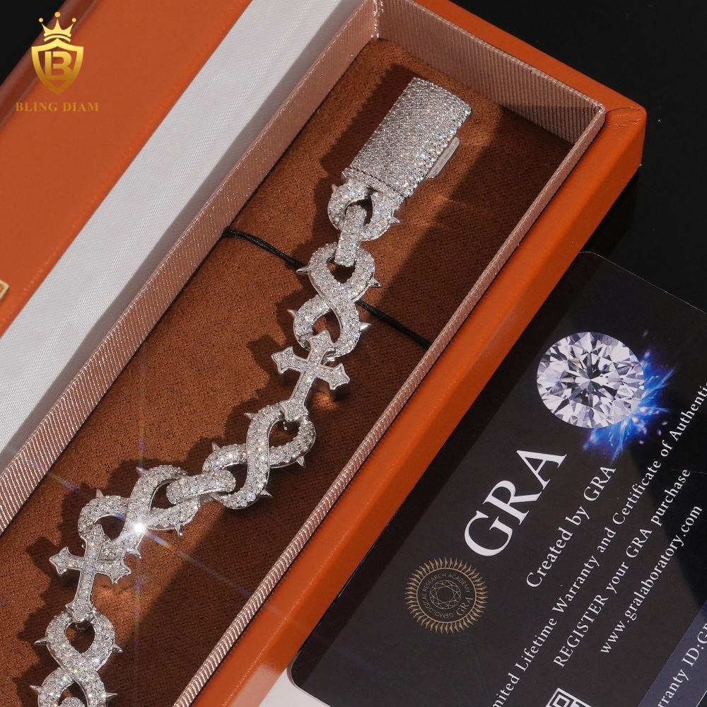 Thorn Cross Infinity Moissanite Bracelet