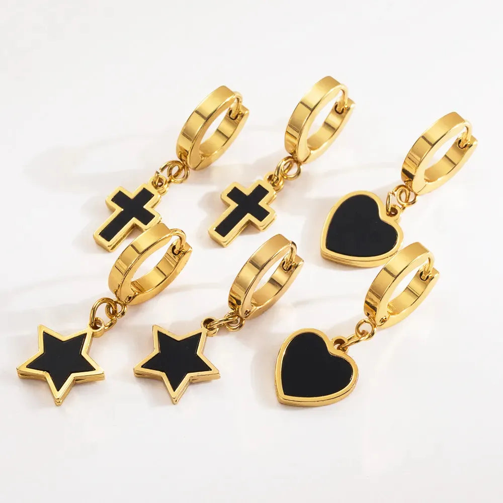 Huggie Hoop Drop Earrings