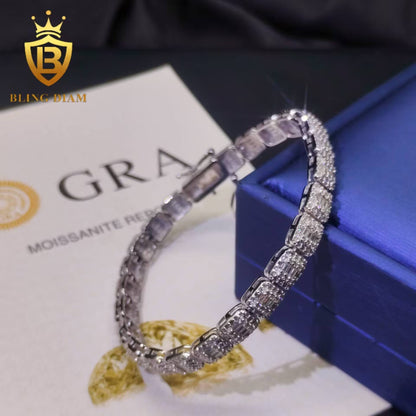 Baguette Cut Moissanite Tennis Bracelet