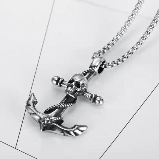 Anchor Skull Necklace
