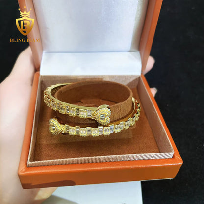 Rose Gold Heart Moissanite Bangle