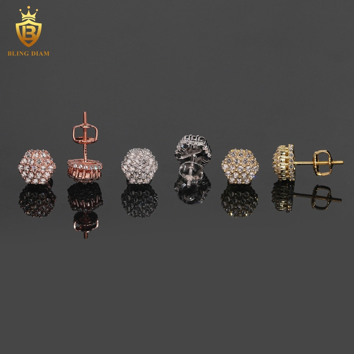 VVS Moissanite Hexagon Stud Earrings