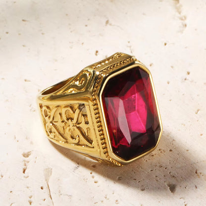 Square Band Shiny Gemstone rings