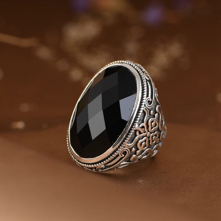 Black Agate Ring
