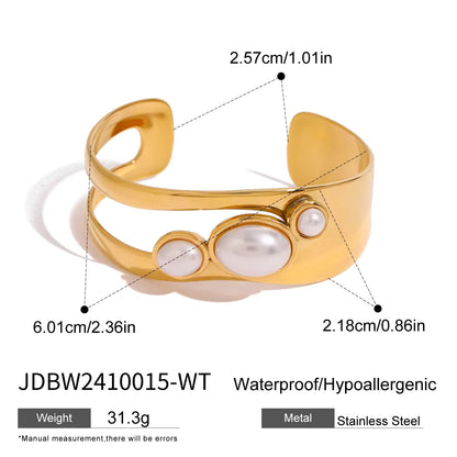 Hollow Out Pearl Natural Stone Bracelet