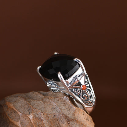 Black Agate Ring