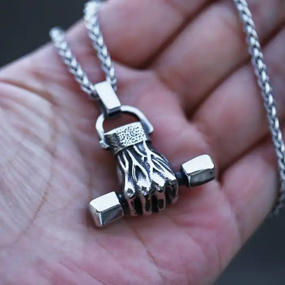 Steel Dumbbell Pendant