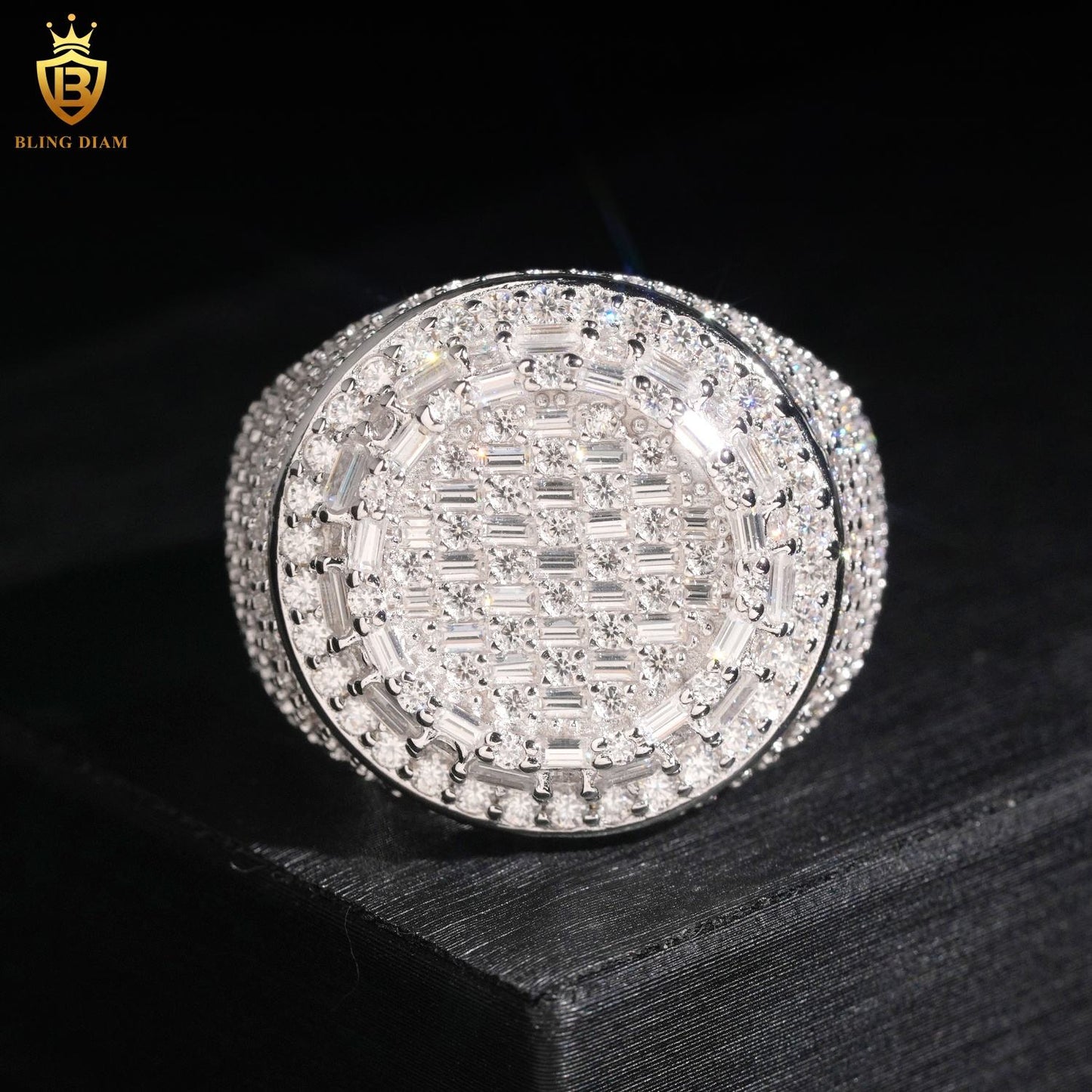 Custom iced-out men’s ring