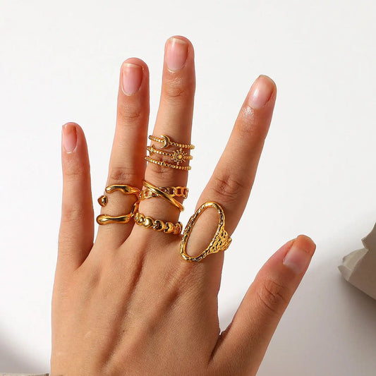 Gold Geometric Ring