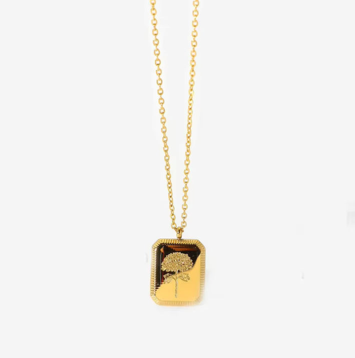 Gold Floral Pendant