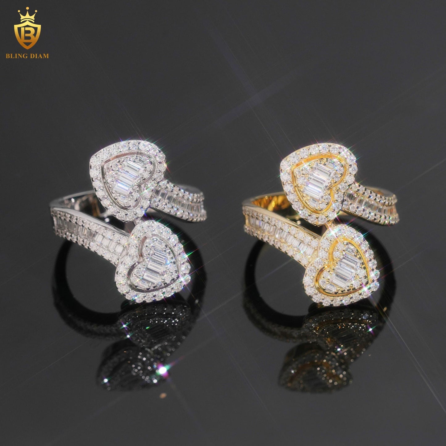 heart-design moissanite ring