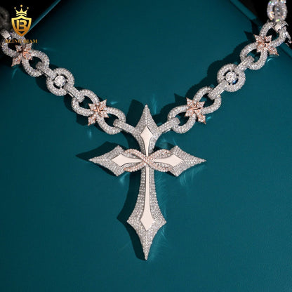 12MM Sterling Silver 925 VVS Moissanite Chain