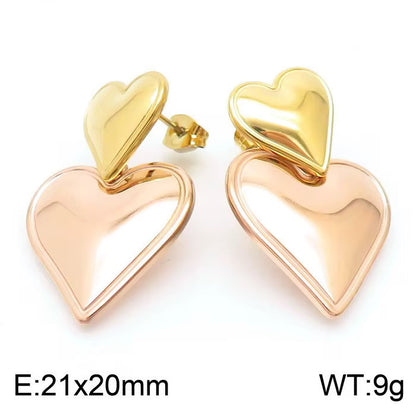 Two-tone Heart Earrings